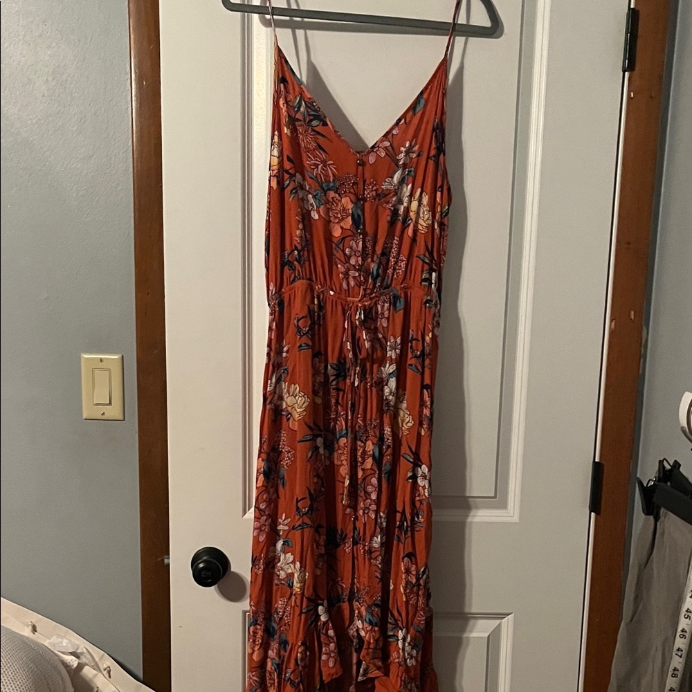 Rewind Orange Floral Maxi Dress